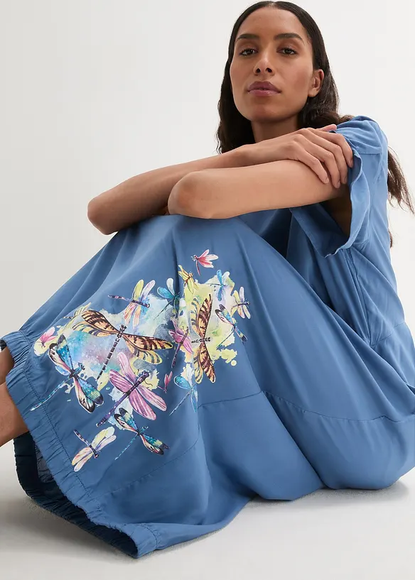 Robe longue imprimée en viscose fluide, bonprix