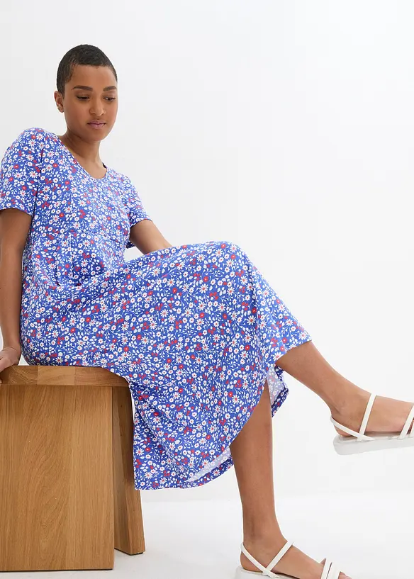 Baumwoll-Jerseykleid, Midilänge, bonprix