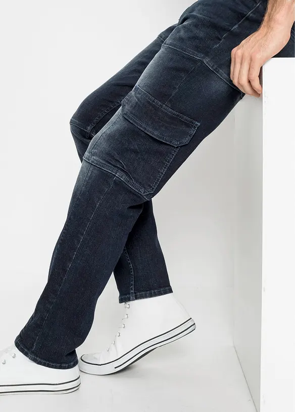 Jean slim extensible poches cargo, droit, bonprix