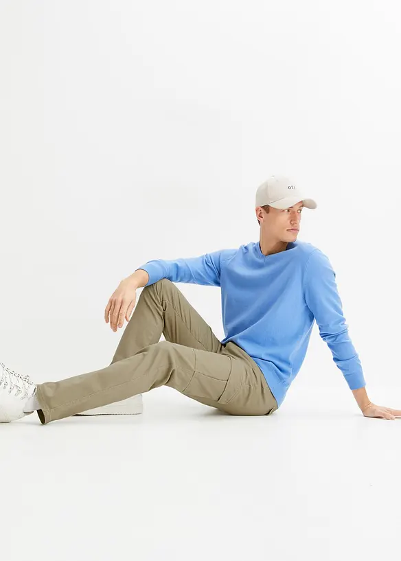 Pantalon slim extensible, jambes droites, avec poches cargo, bonprix