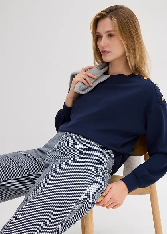Sweat boutonné sur l'épaule, bonprix