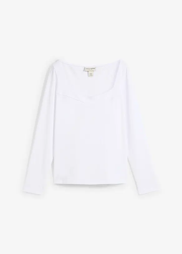 T-shirt manches longues à encolure cœur, bonprix