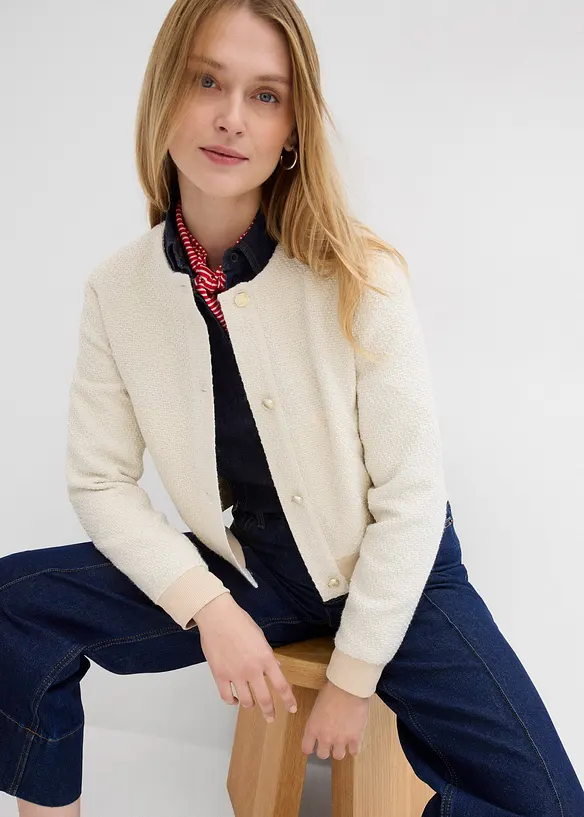 Blouson en douce maille bouclette, bonprix