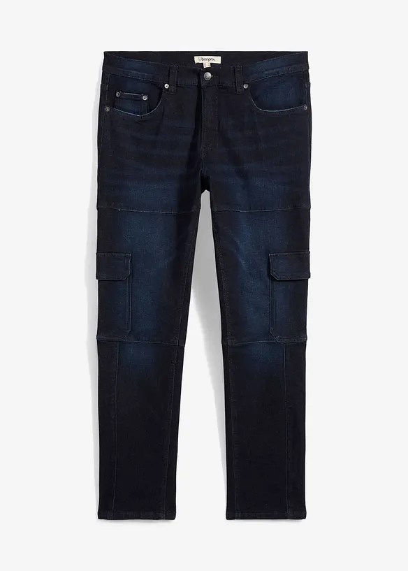 Jean slim extensible poches cargo, droit, bonprix