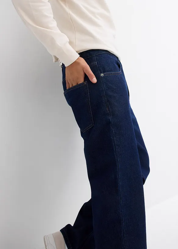 Jean droit extensible, coupe loose, bonprix
