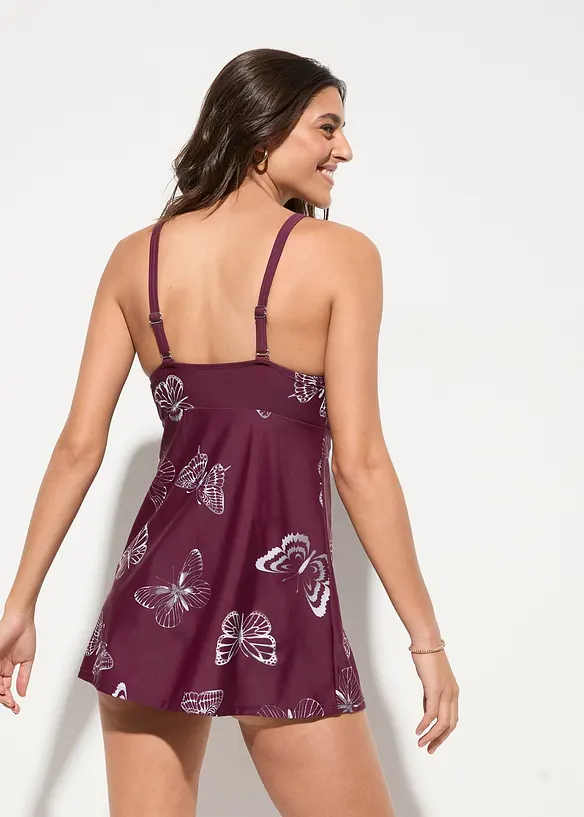 Tankini long à col V (ens. 2 pces), bonprix