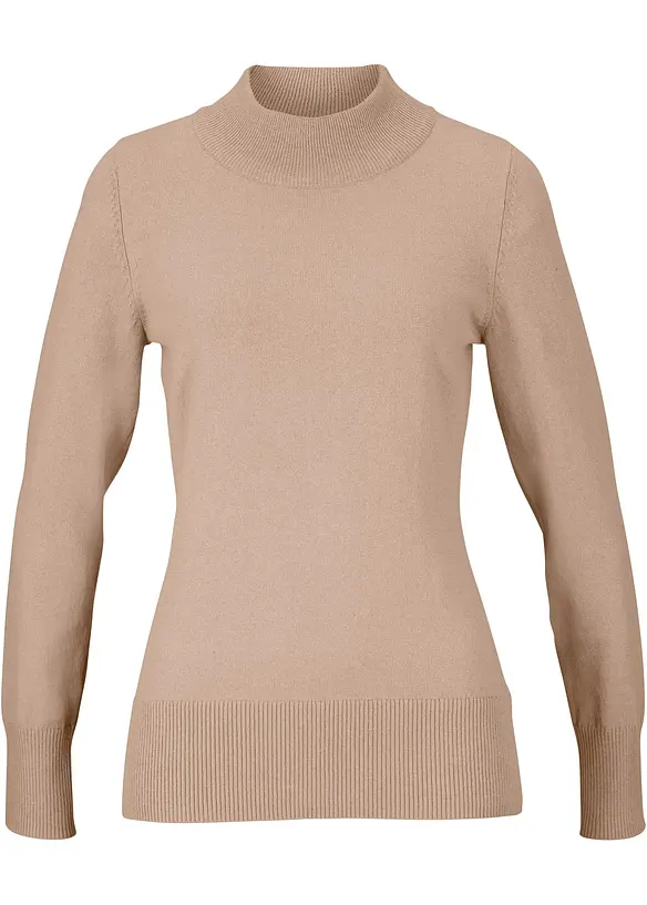 Pull basique en fine maille à col montant, bonprix