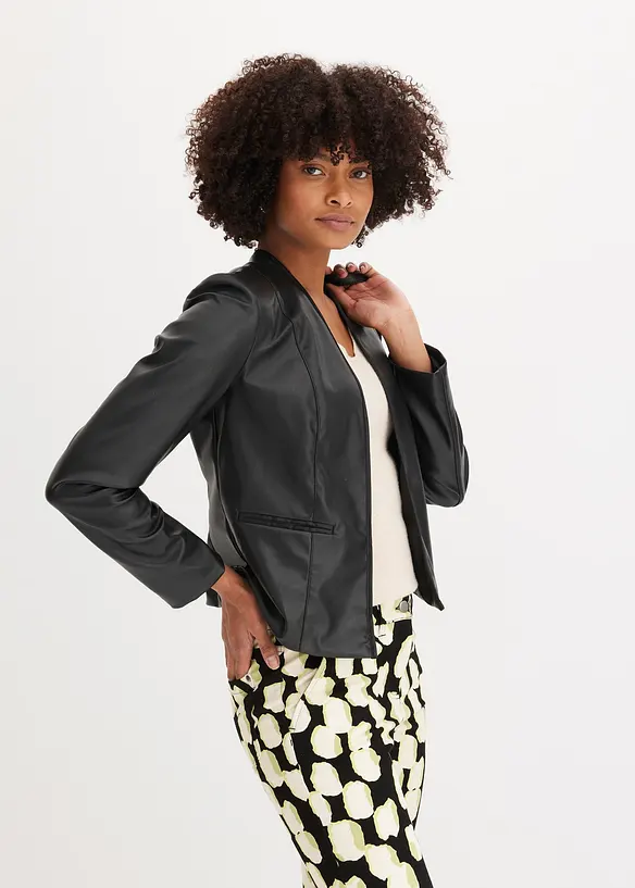 Pull manches courtes côtelé en viscose mélangée, bonprix