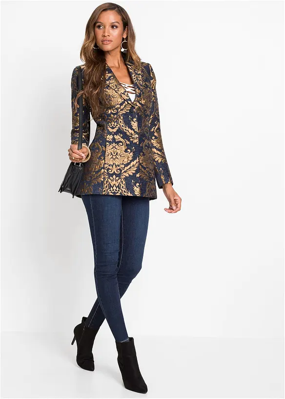 Blazer aus glänzendem Jacquard, bonprix
