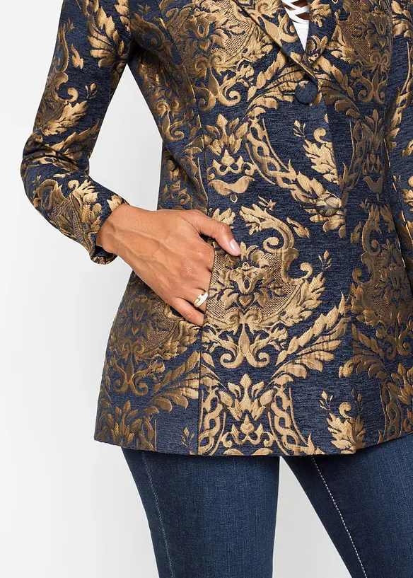 Blazer aus glänzendem Jacquard, bonprix