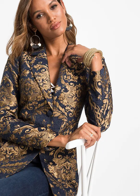 Blazer aus glänzendem Jacquard, bonprix