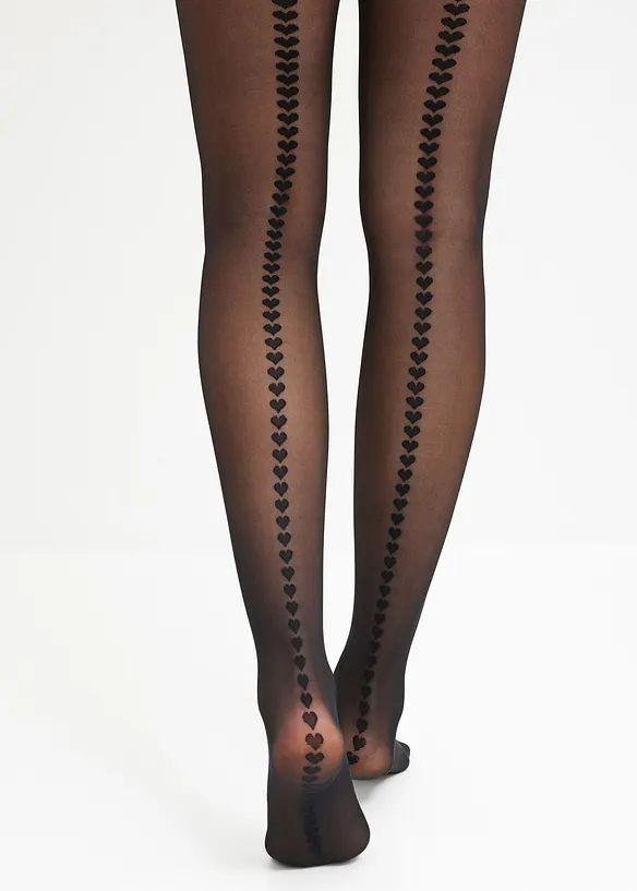 Strumpfhose mit Komfortbündchen mit Herzchen hinten mit recyceltem Polyamid 30den, bonprix