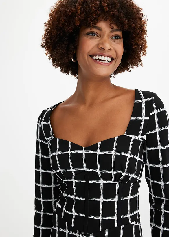 Mini-robe flatteuse, aspect corsage, bonprix