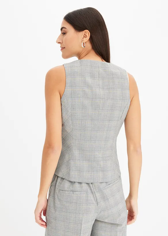 Gilet sans manches à motif Prince de Galles, bonprix