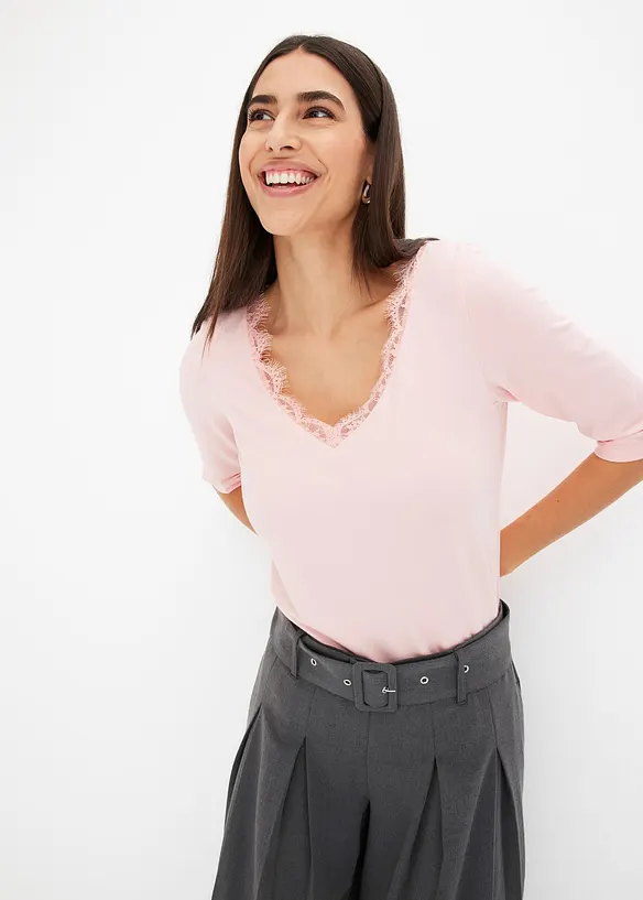 Shirt mit Spitze, bonprix