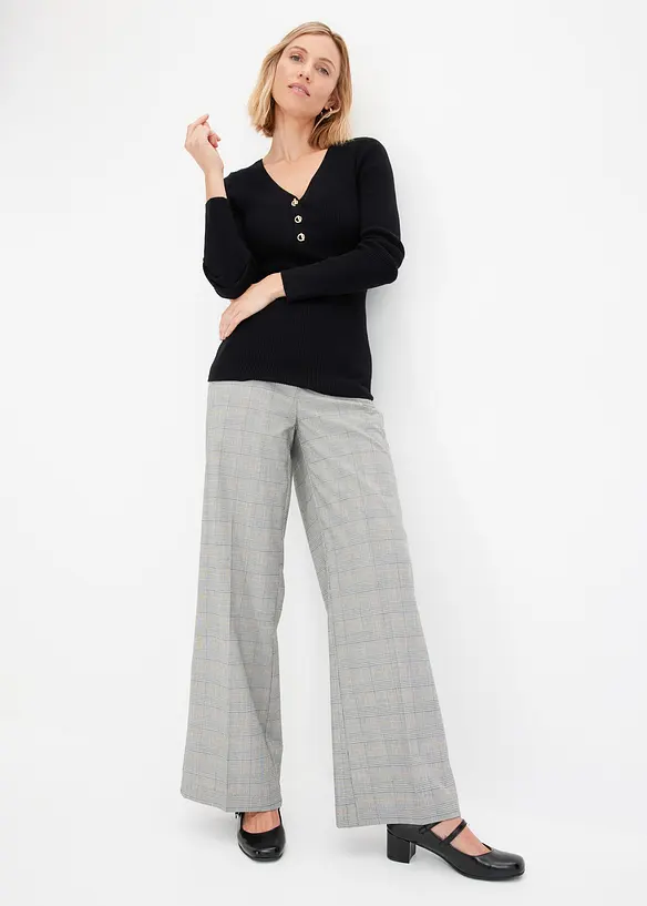 Pull côtelé en viscose mélangée, bonprix