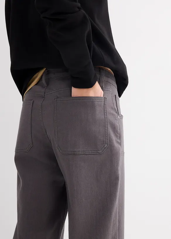 Pantalon en twill de coton élastiqué, bonprix