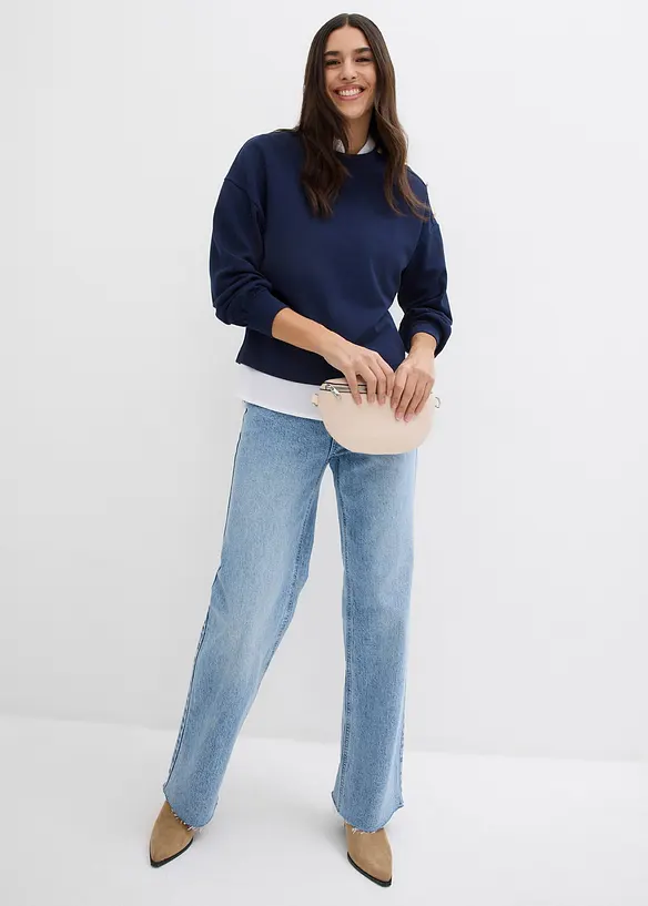 Jean large taille haute, longueur sol, bonprix