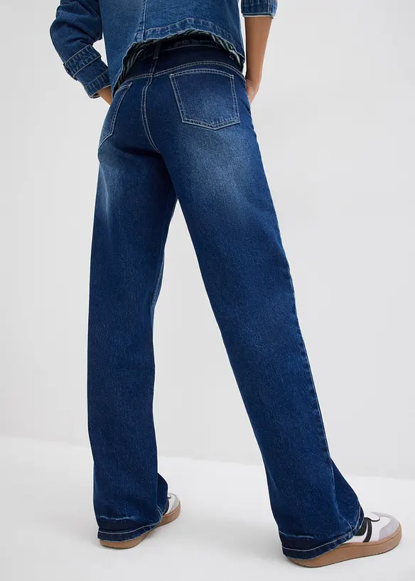 Jean droit taille haute, loose, bonprix