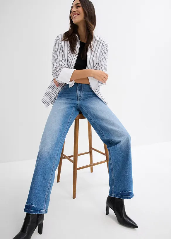 Loose Straight-Jeans, High Waist, bonprix