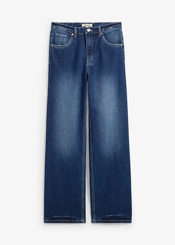 Jean droit taille haute, loose, bonprix