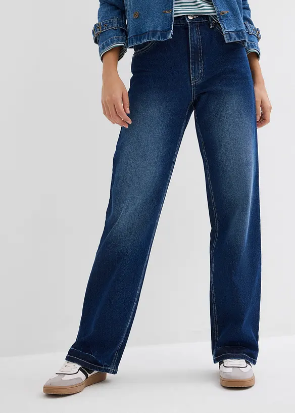 Jean droit taille haute, loose, bonprix