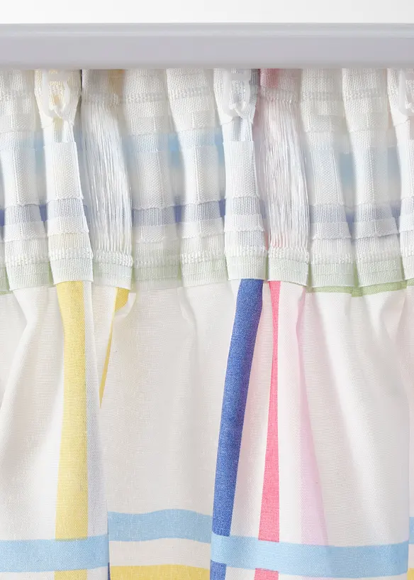 Voilage à carreaux en polyester recyclé (1 pce), bonprix