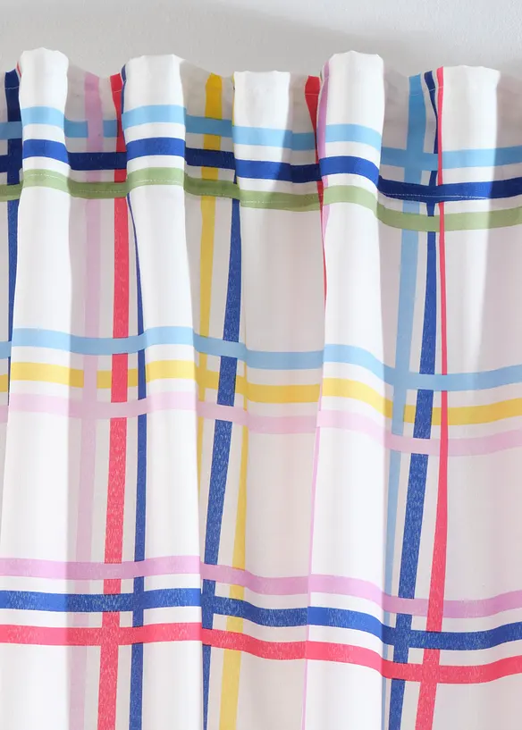 Voilage à carreaux en polyester recyclé (1 pce), bonprix