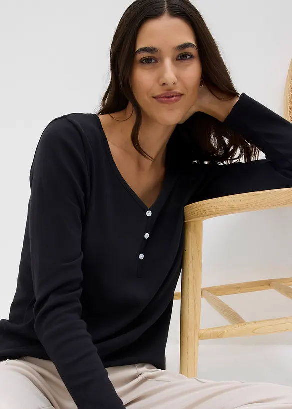 Langarmshirt aus reiner Bio-Baumwolle, bonprix