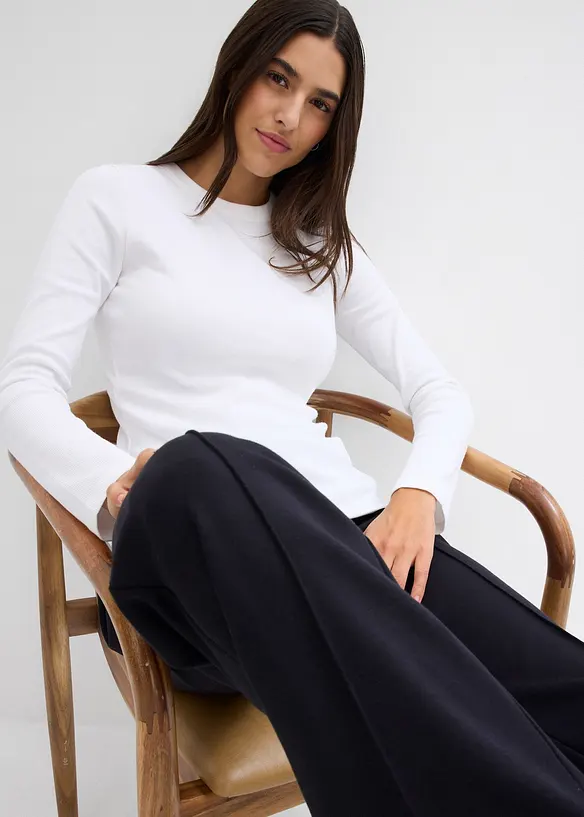 Lot de 2 T-shirts côtelés, bonprix