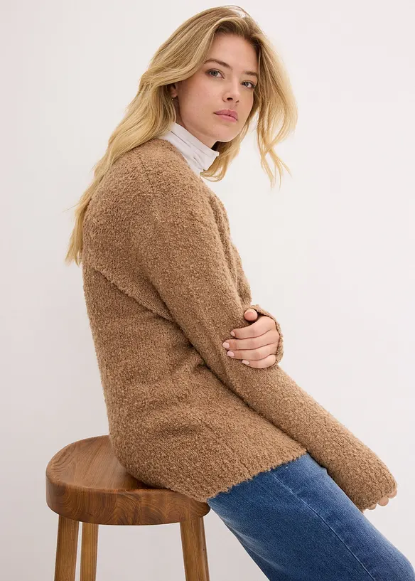 Pull en grosse maille à col en V, bonprix