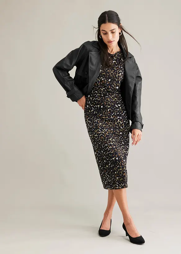 kurzer Lederimitat-Trenchcoat, bonprix