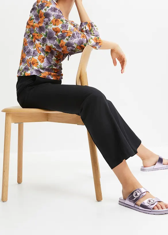 High-Waist-Hose aus Leinen-Viskose-Mix, bonprix