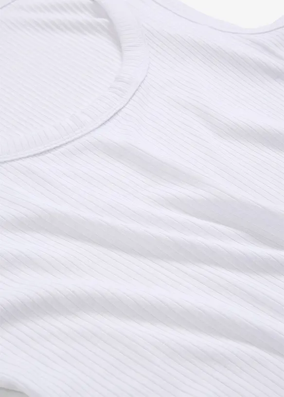 Top côtelé en viscose douce, bonprix