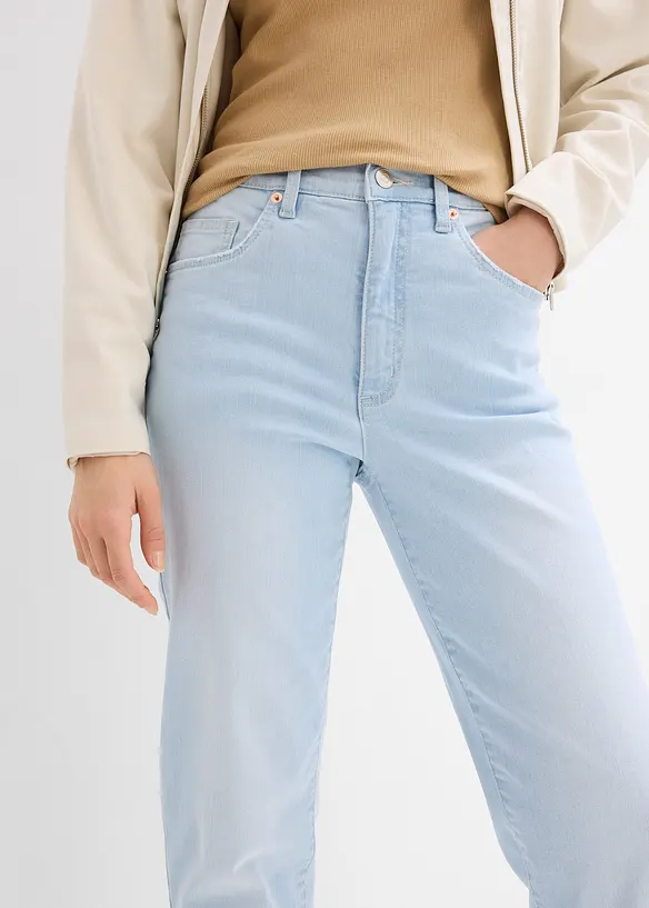 Jean mom taille haute, cropped, bonprix
