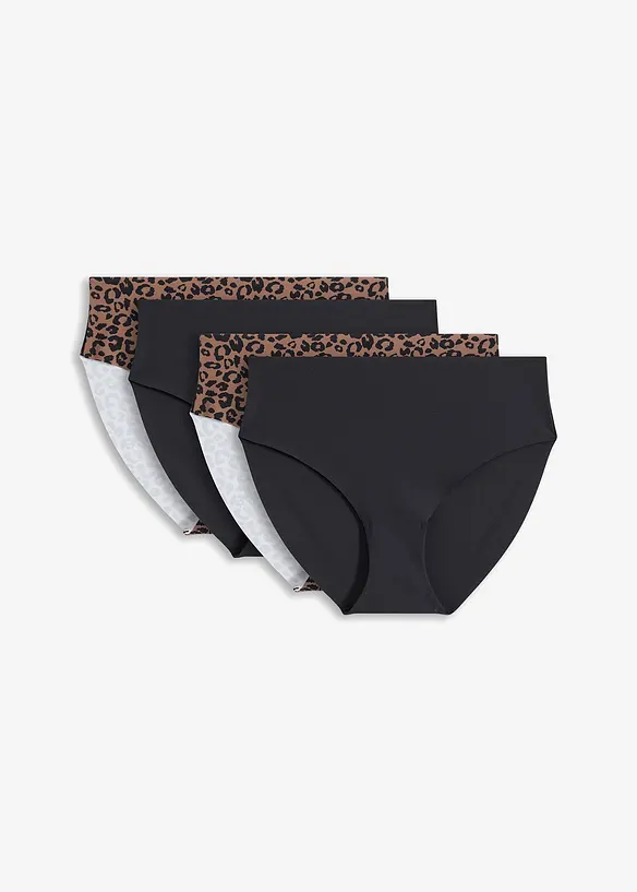 Lot de 4 slips Maxi invisibles en microfibre, bonprix
