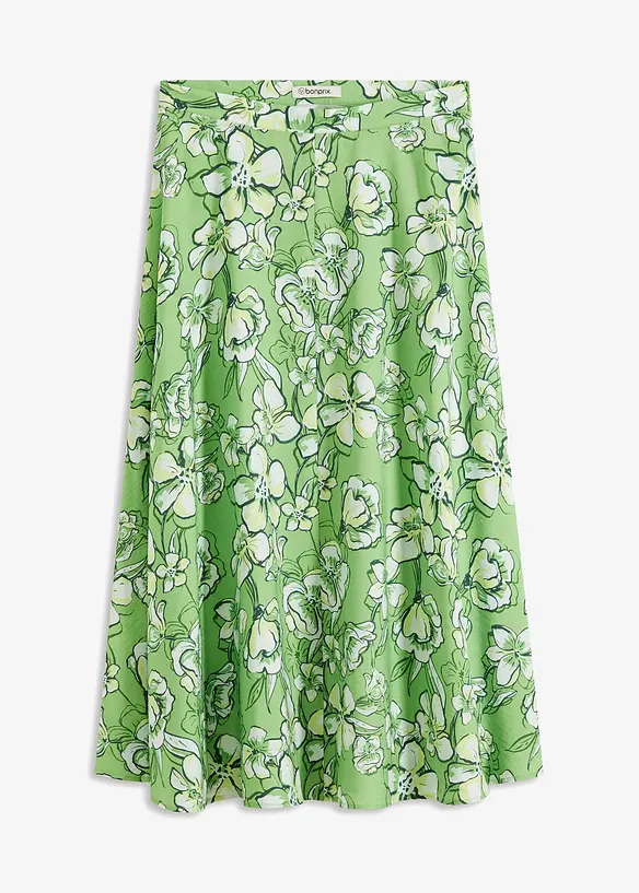 Jupe midi fluide en viscose mélangée, bonprix