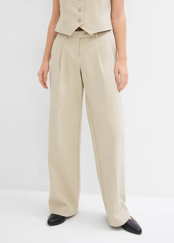 Bundfaltenhose mit hohem Bund, bonprix