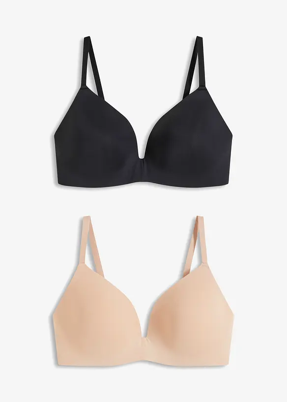 Lot de 2 soutiens-gorge à coques sans armatures, bonprix