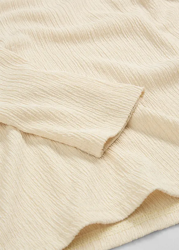 T-shirt manches longues en crêpe texturé, bonprix
