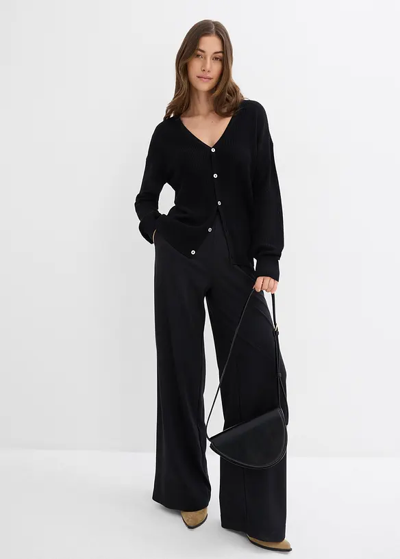 Pantalon palazzo en jersey milano confortable, bonprix