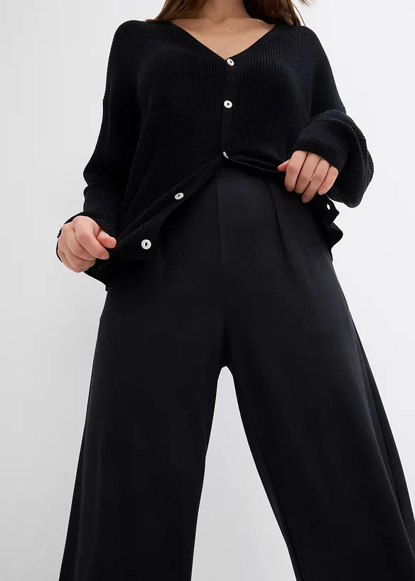 Pantalon palazzo en jersey milano confortable, bonprix