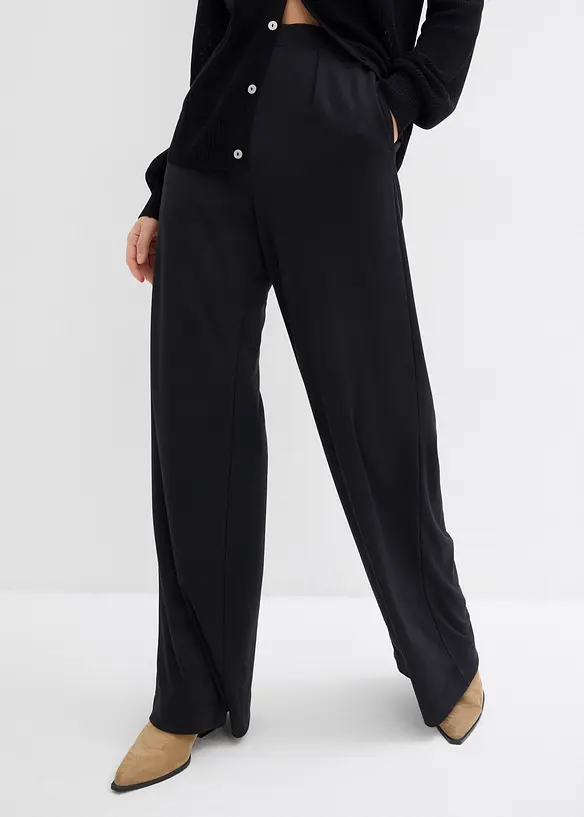 Pantalon palazzo en jersey milano confortable, bonprix