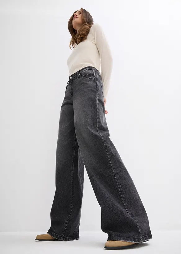 Jean large, taille mi-haute, bonprix