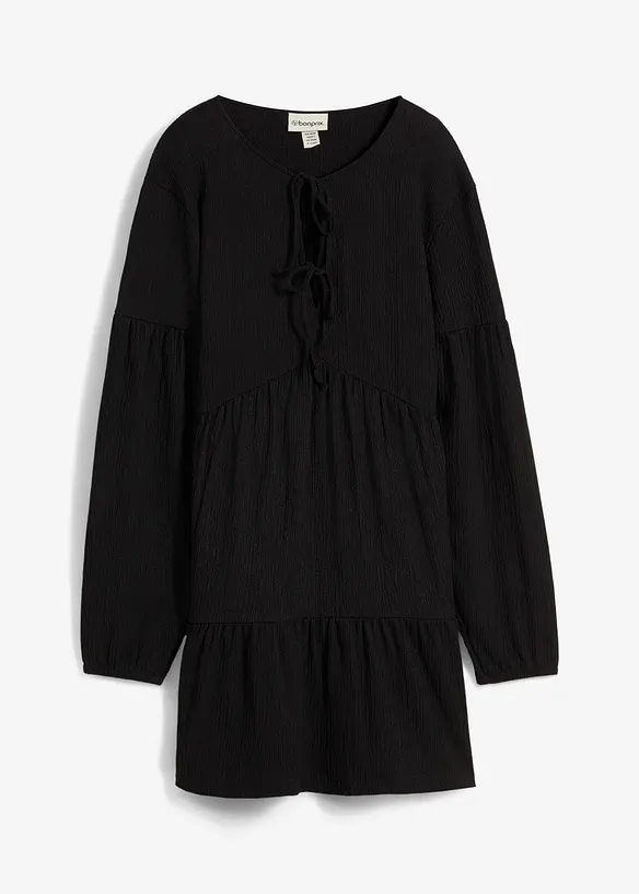 Robe en jersey crêpe texturé, bonprix