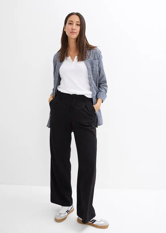 T-shirt col Henley, 100% coton, bonprix