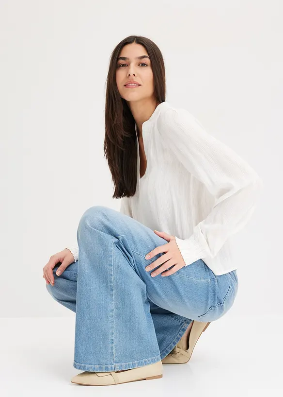 Blouse avec lurex, effet froissé, bonprix