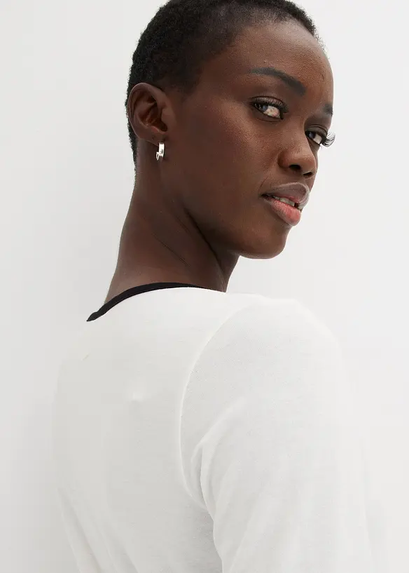T-shirt à bande contrastée, bonprix