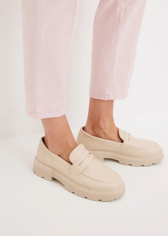 Pantalon extensible en twill avec pli, bonprix