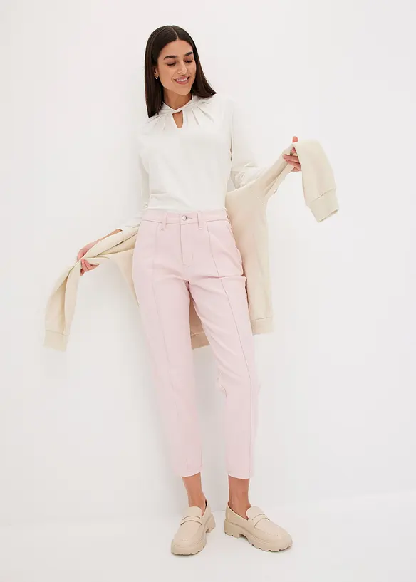 Pantalon extensible en twill avec pli, bonprix